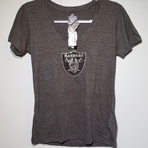 NWT Oakland Raiders Embellished Sparkly Tee